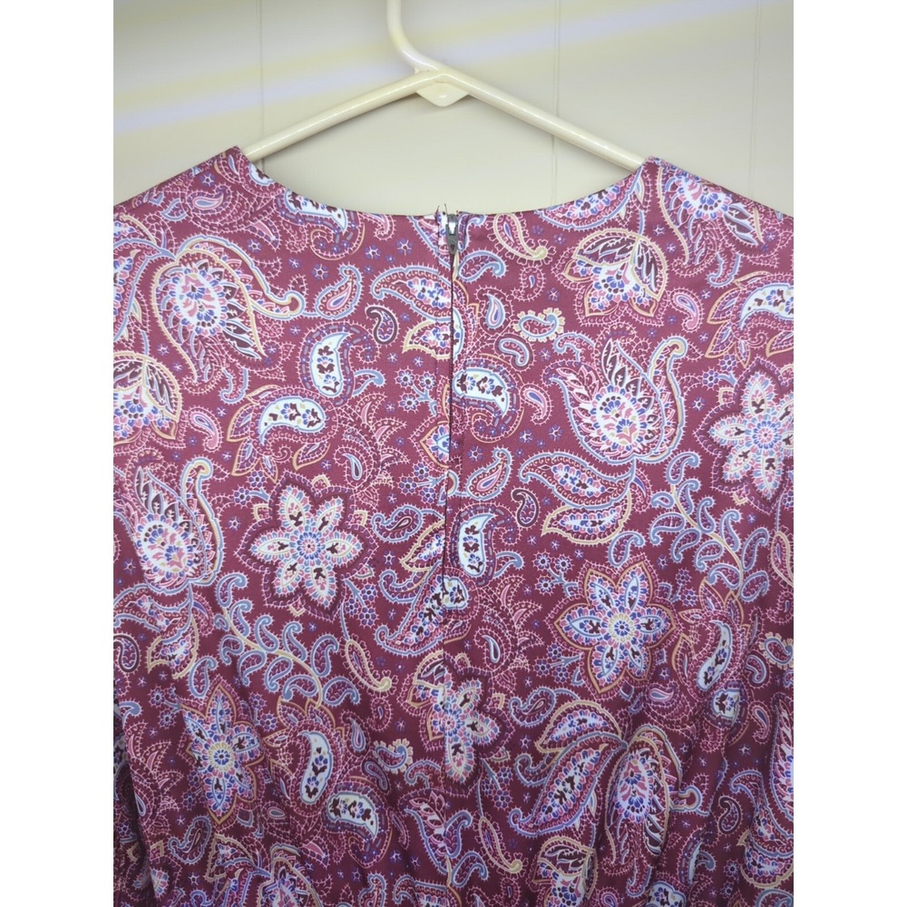 Women's Homemade Paisley Floral Pattern Dress Size Medium (41" Long, 26"+ Waist) - Picture 6 of 7
